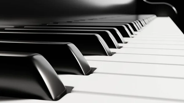 Black And White Keys On Music Piano 3D Stock Photo, Picture and