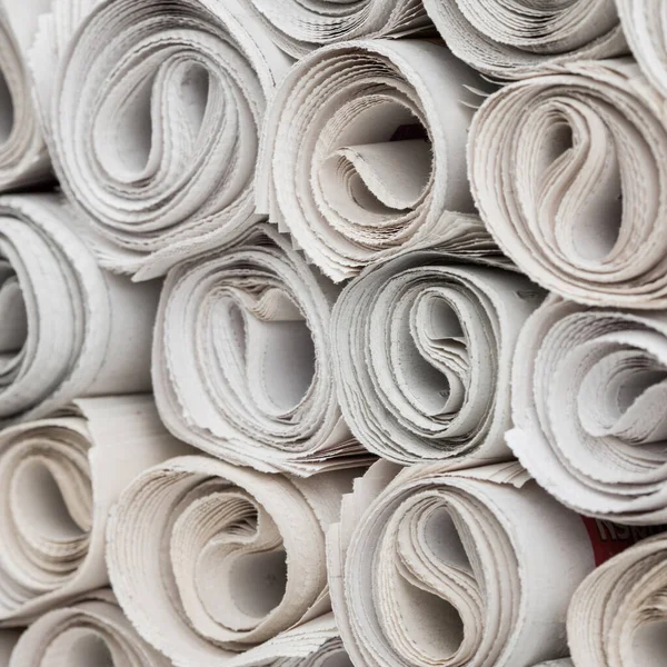 Stack Newspapers Rolls Paper Texture Background — Stock Photo, Image