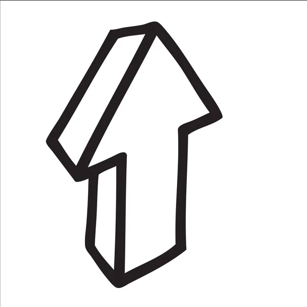 Doodle Freccia Simbolo Mano Disegnata Con Linea Sottile Elemento Grafico — Vettoriale Stock