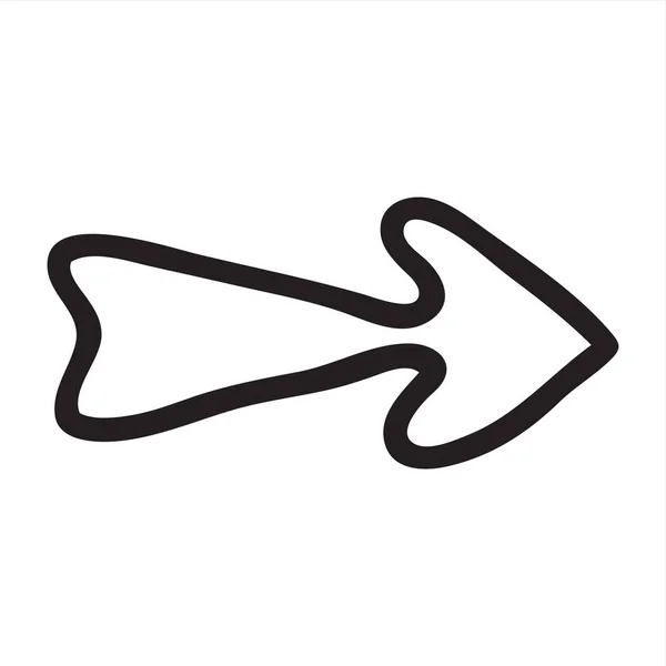 Doodle Arrow Symbol Hand Drawn Thin Line Graphic Design Element — ストックベクタ