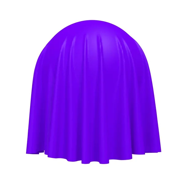 Bola Esfera Cubierta Con Material Tela Púrpura Aislada Sobre Fondo — Archivo Imágenes Vectoriales
