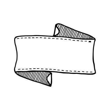 Beyaz arkaplanda el yapımı klasik pankart var. Vektör illüstrasyonu