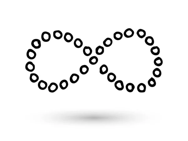 Infinity Symbol Hand Drawn Ink Brush Thin Line Scribble Icon — Stock Vector