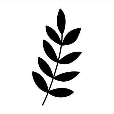 Beyaz arka planda izole edilmiş siyah çizgili çiçek karalama eli. Düğün davetiyesi için grafiksel tasarım unsuru, doğum günü kartı, bebek partisi, Sevgililer Günü, hatıra defteri. Vektör illüstrasyonu