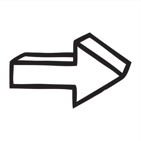 Doodle Arrow Symbol Hand Drawn Thin Line Graphic Design Element — ストックベクタ