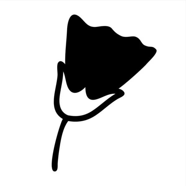 Flower Doodle Hand Drawn Black Line Isolated White Background Graphic — Wektor stockowy