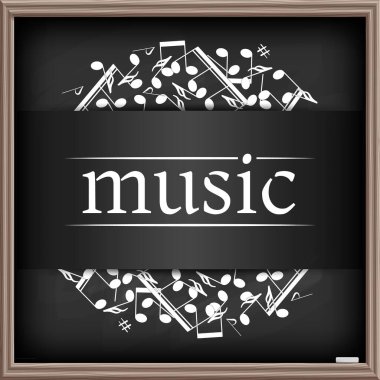 Music banner with shadow. Musical background. Place for your text. Graphic design element for web, flyers, prints. Abstract vector illustration.