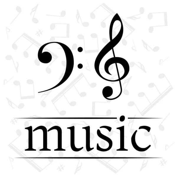 Music Poster Treble Clef Bass Clef Musical Background Clef Place — Stockvector