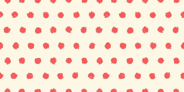 Polka Dot Naadloos Patroon Met Hand Geschilderde Cirkels Vectorillustratie — Stockvector