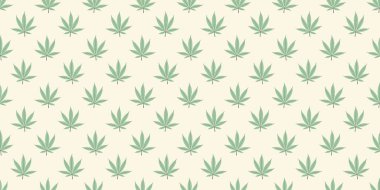 Geometrik yaprak desenli kusursuz marihuana geçmişi. Vektör illüstrasyonu