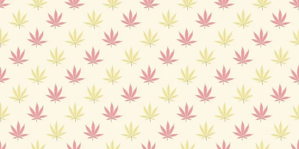 Seamless Marijuana Background Geometric Leaves Pattern Vector Illustration — Stock Vector