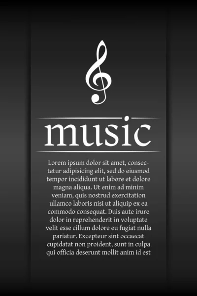 Music Banner Shadow Musical Background Clef Place Your Text Graphic — 스톡 벡터