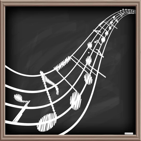 Music Banner Chalkboard Background Musical Poster Place Your Text Graphic — Stock Vector