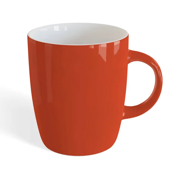 Mattweißer Tee Oder Kaffeebecher Oder Becher Mit Schatten Auf Weißem — Stockvektor