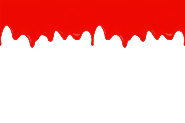 Rosso Sangue Vernice Gocciolante Banner Confine Illustrazione Vettoriale Isolata Sfondo — Vettoriale Stock
