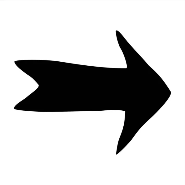 Doodle Arrow Symbol Hand Drawn Thin Line Graphic Design Element — Vettoriale Stock