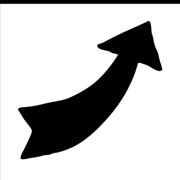 Doodle Arrow Symbol Hand Drawn Thin Line Graphic Design Element — Stok Vektör