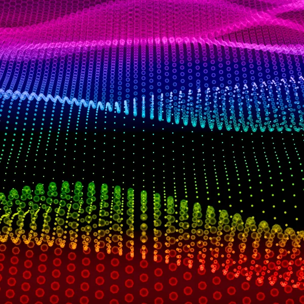 波状のボケを持つ抽象的な虹の背景 3Dイラスト — ストック写真