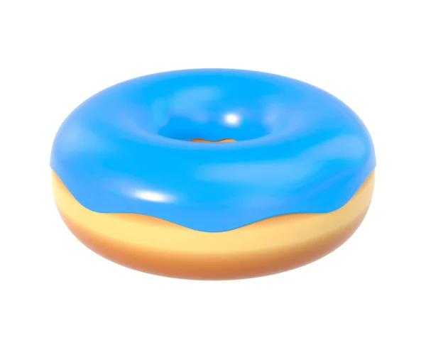 Köstliche Bunte Donut Mit Blauem Zuckerguss Makro Ansicht Der Süßen — Stockfoto