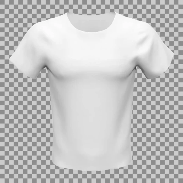 Mockup Branco Camiseta Unisex Básica Branca Vista Frontal Fundo Quadriculado — Vetor de Stock