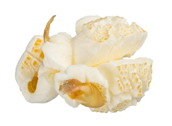 Single Popcorn Frö Makro Skott Saltad Eller Karamell Popcorn Isolerad — Stockfoto