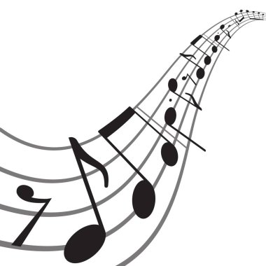 dalgalı kadrosunda müzik notlar. tasarlamak vektör arka plan
