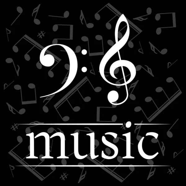 Music Poster Treble Clef Bass Clef Musical Background Clef Place — ストックベクタ