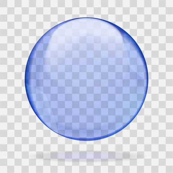 Burbuja Esfera Redonda Luz Translúcida Azul Con Reflejos Transparencia Que — Vector de stock