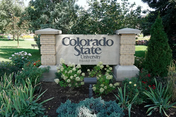 Fort Collins, Colorado, ABD 19 Eylül 2021: Colorado Eyalet Üniversitesi tabelası. — Stok fotoğraf