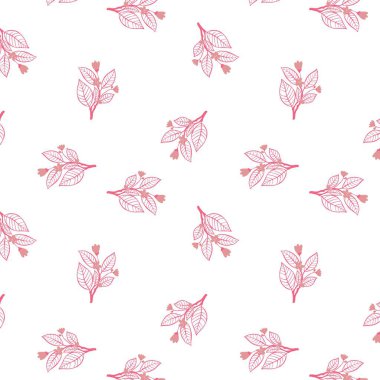 Elle çizilmiş çiçeklerle kusursuz desen