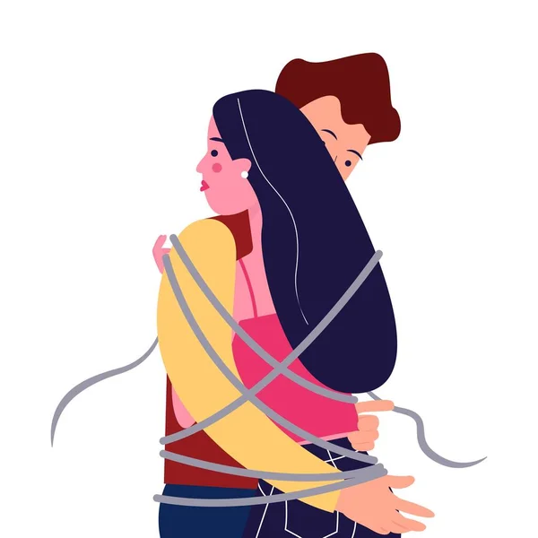 Couple Dans Une Relation Toxique — Image vectorielle