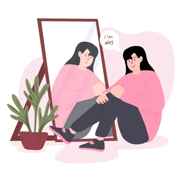 Vrouw Met Depressie Concept Illustratie — Stockvector