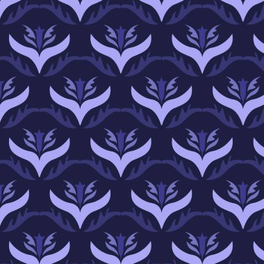 Retro seamless pattern with fantasy flower