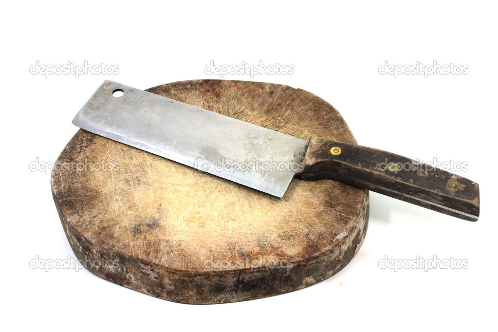 Chopping block and cleaver