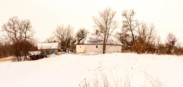 Cloudy Winter December Day Ukraine — Stock Photo, Image