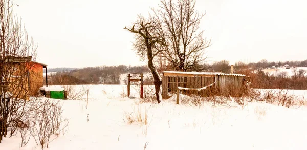 Cloudy Winter December Day Ukraine — Stock Photo, Image