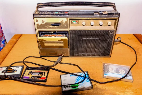 Old Soviet Cassette Recorder Kvazar 300 — Stock Photo, Image