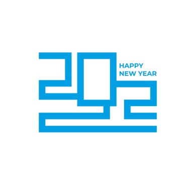 Yeni yılın kutlu olsun 2022 logo metin tasarımı. 2022 iş günlüğünün kapağı. Broşür tasarım şablonu, kart, afiş. Vektör illüstrasyonu..