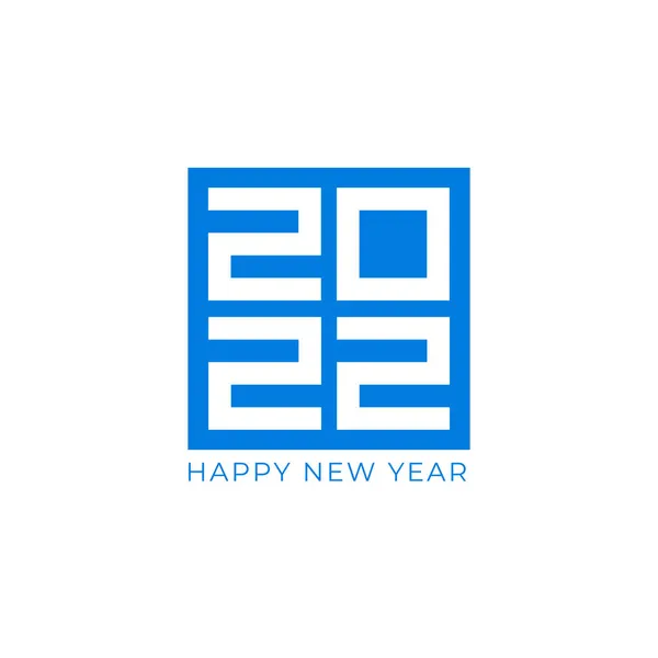 Happy New Year 2022 Logo Design Text Acoperirea Jurnalului Afaceri — Vector de stoc