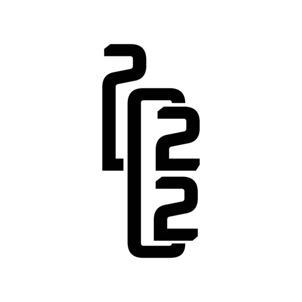 2022 Projeto Texto Logotipo Ano Novo Feliz Para Cartão Saudação — Vetor de Stock