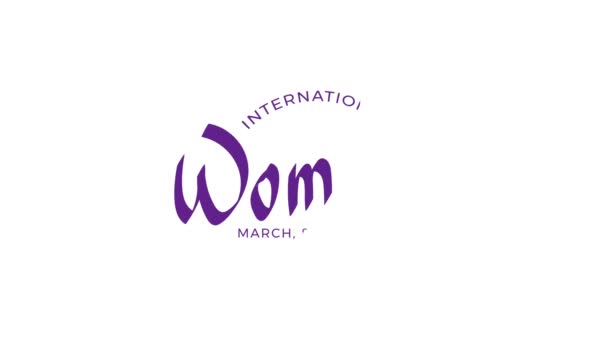 Diseño Gráfico Movimiento Para Celebrar Día Internacional Mujer Marzo Puede — Vídeos de Stock