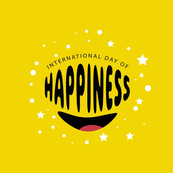 Ένα Σχέδιο Για Γιορτάσουμε Διεθνή Ημέρα Της Ευτυχίας Την Παγκόσμια — Διανυσματικό Αρχείο