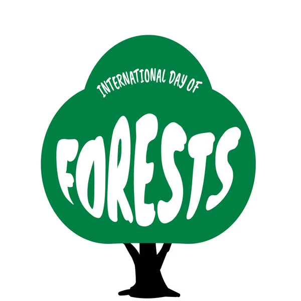 国際森林の日を祝うためのデザイン ベクトルイラストで3月21日 — ストックベクタ