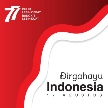 Vector red color Flat design, Illustration of flag for banner. 17th August Indonesia Independence Day concept.,