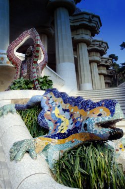 Barcelona'da park guell Dragon çeşme