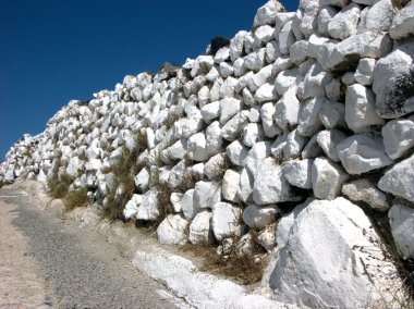 Santorini'de beyaz duvar