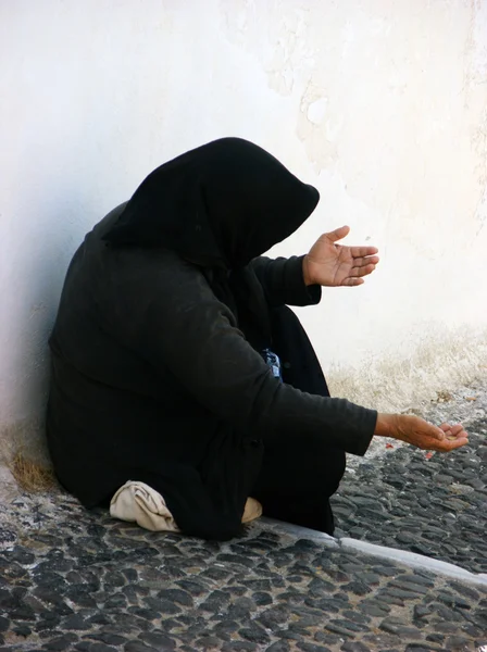 Begar Mujer en Santorini — Foto de Stock