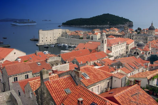 Κόκκινο Dubrovnik στέγες — Φωτογραφία Αρχείου