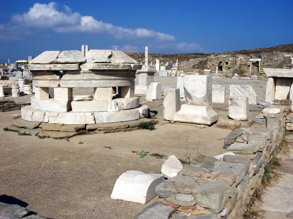 Rovine di pietra a Delos, Grecia — Foto Stock