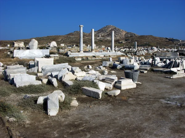 古代都市近いミコノス島デロス島ギリシャ — ストック写真